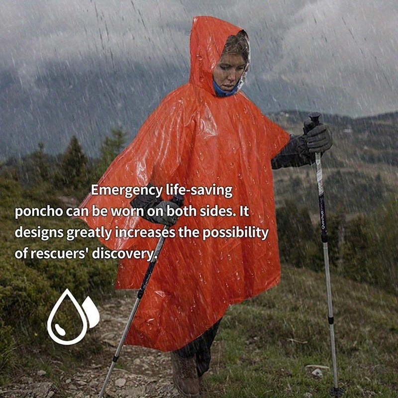 4-Pack Emergency Waterproof Rain Ponchos with Hood-1