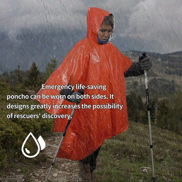 4-Pack Emergency Waterproof Rain Ponchos with Hood-1